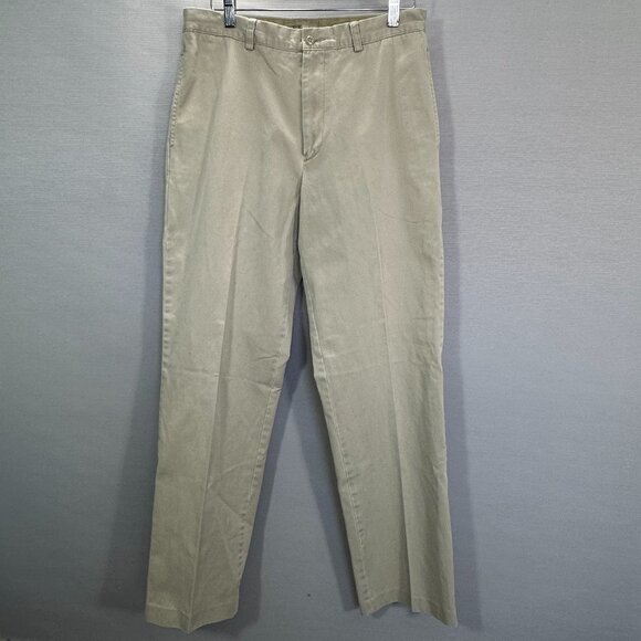 J Crew Pants Mens 33 Cotton Chino Beige Cotton Flat Front  Pockets - Picture 1 of 9